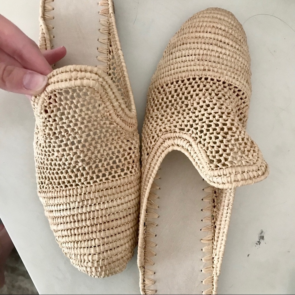 Handmade raffia slippers size 37